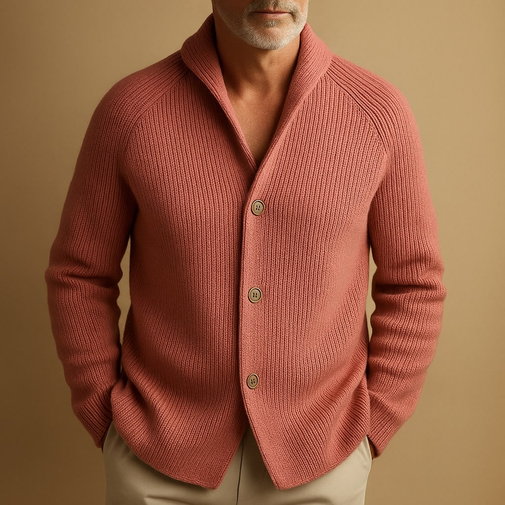 Rhys | Men's Shawl Collar Button-Front Cardigan