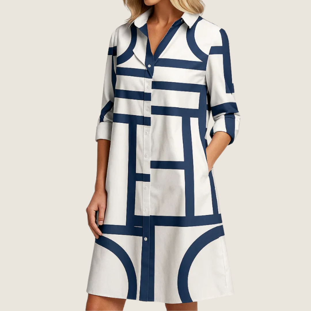 Rosie | Women's Button-Down A-Line Midi Dress