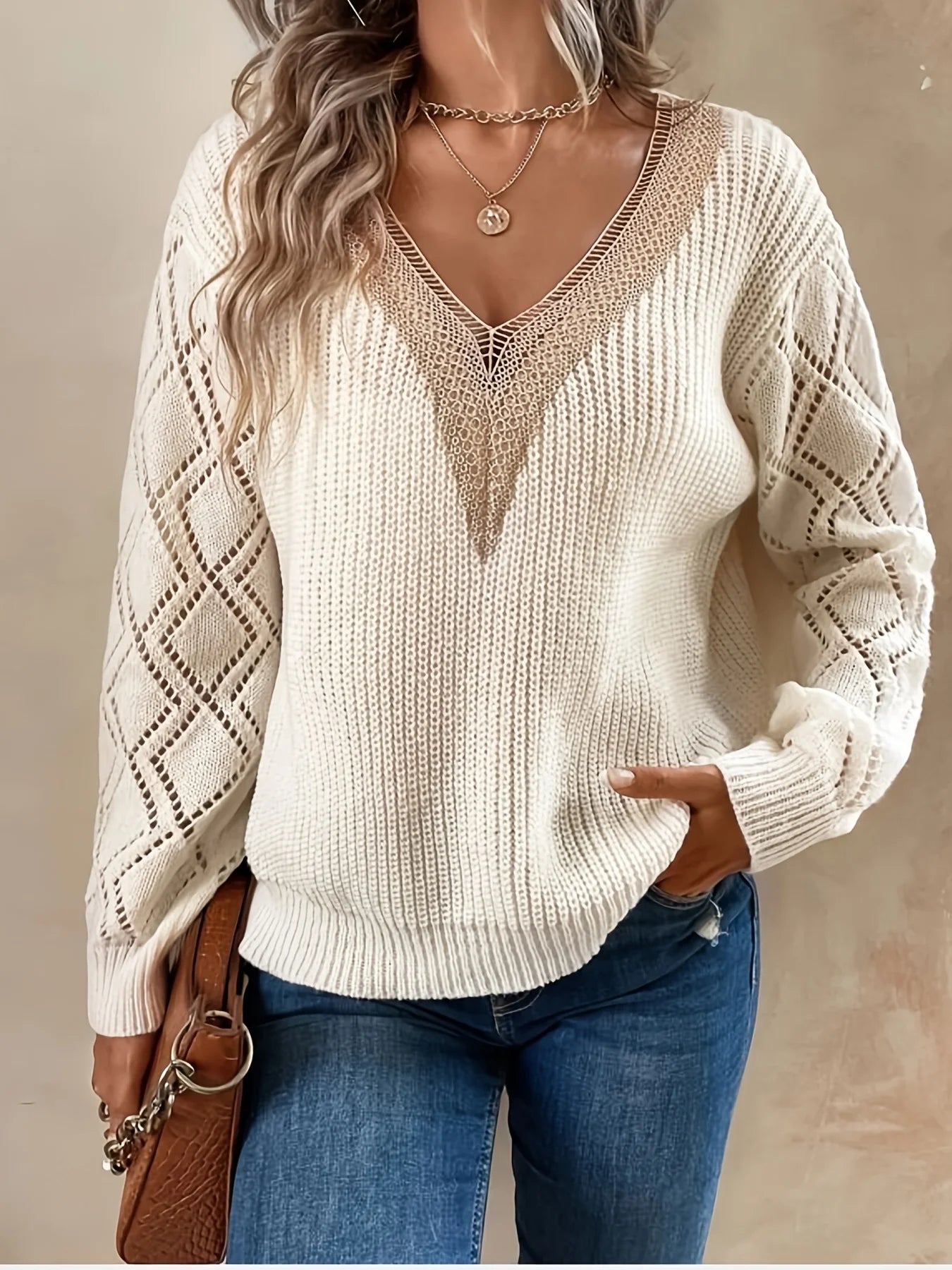 Roxanne | Women's V-Neck Knit Sweater