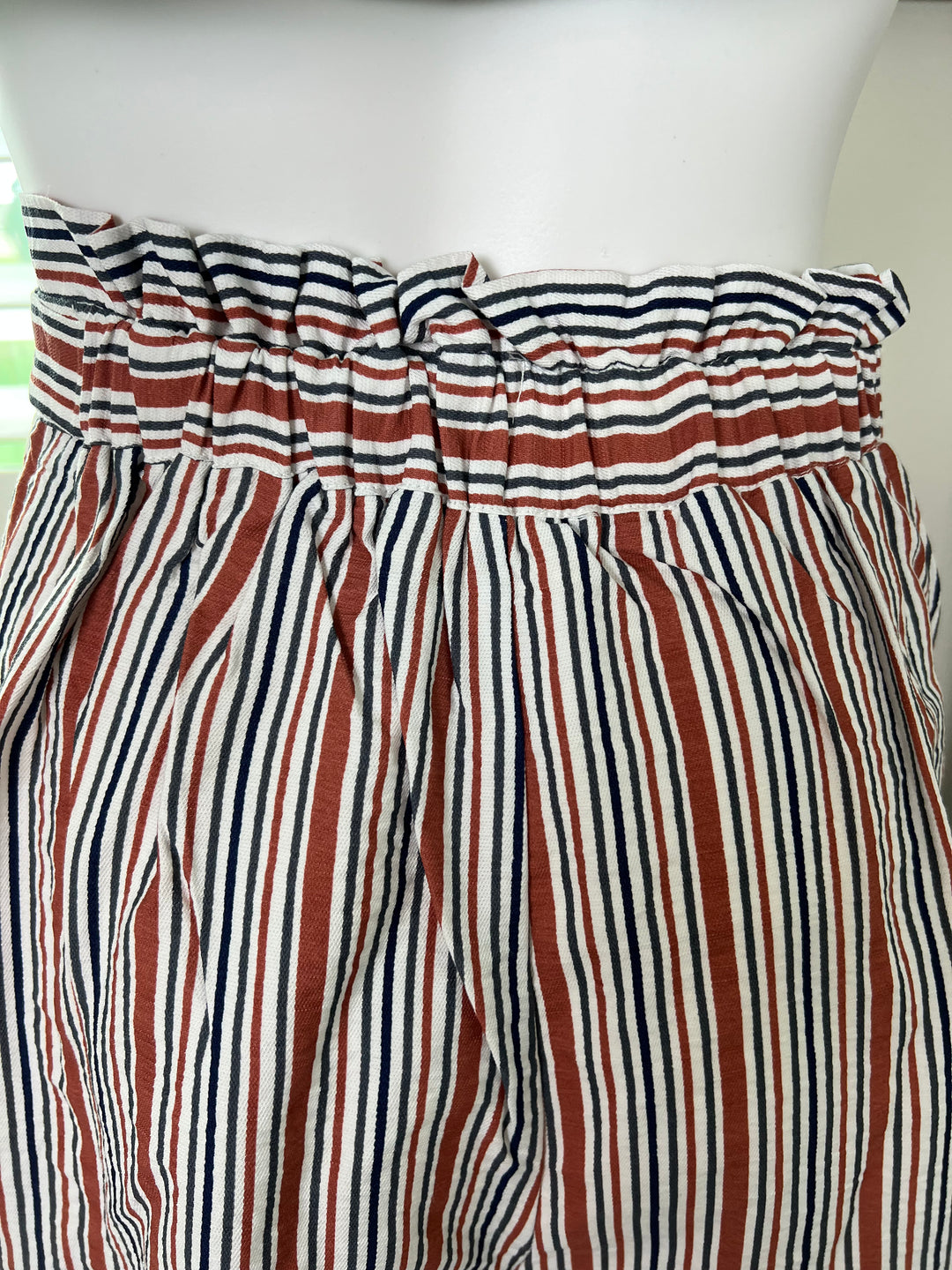 Paper Bag Striped Shorts