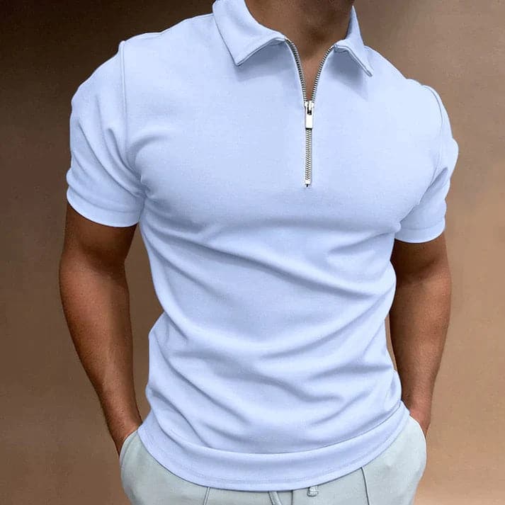 Sam | Men's Zip Fitted Polo Shirt