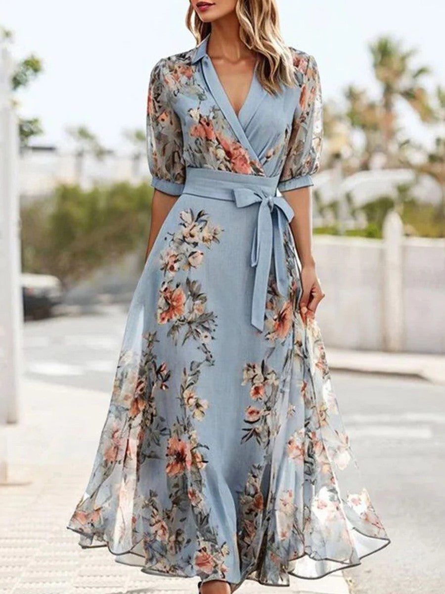 Sara | Women's V-Neck Wrap Maxi Dress