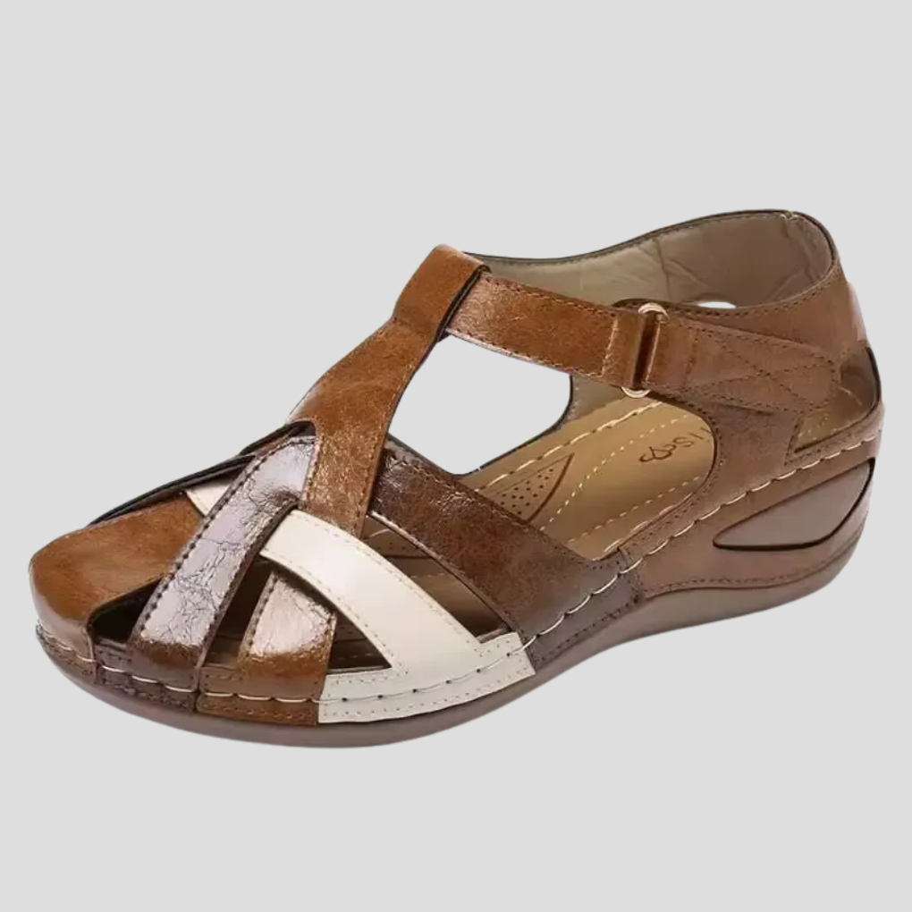 Scarlett | Women's Multi-Strap Closed Toe Wedge Sandals