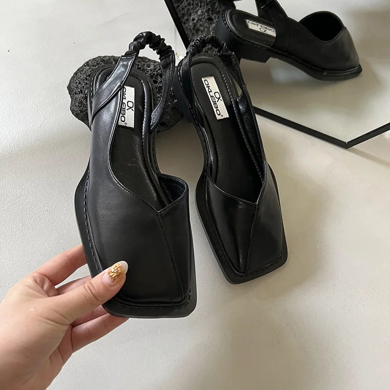 Serena | Women's Square Toe Slingback Flats Sandals