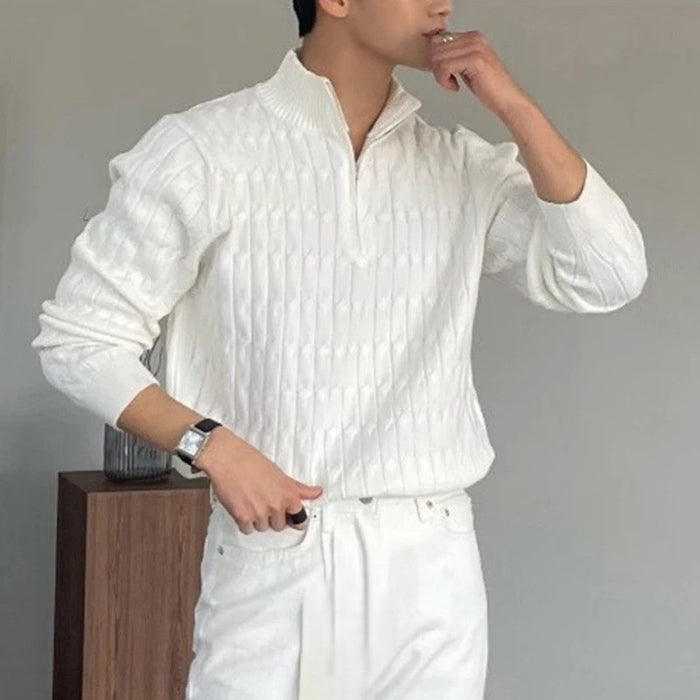 Shane | Men's Quarter Zip Ribbed Sweater