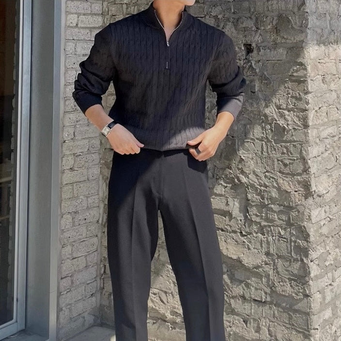 Shane | Men's Quarter Zip Ribbed Sweater