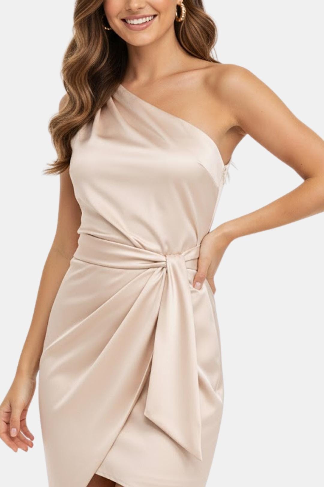 Sheila | Women's One-Shoulder Mini Wrap Dress