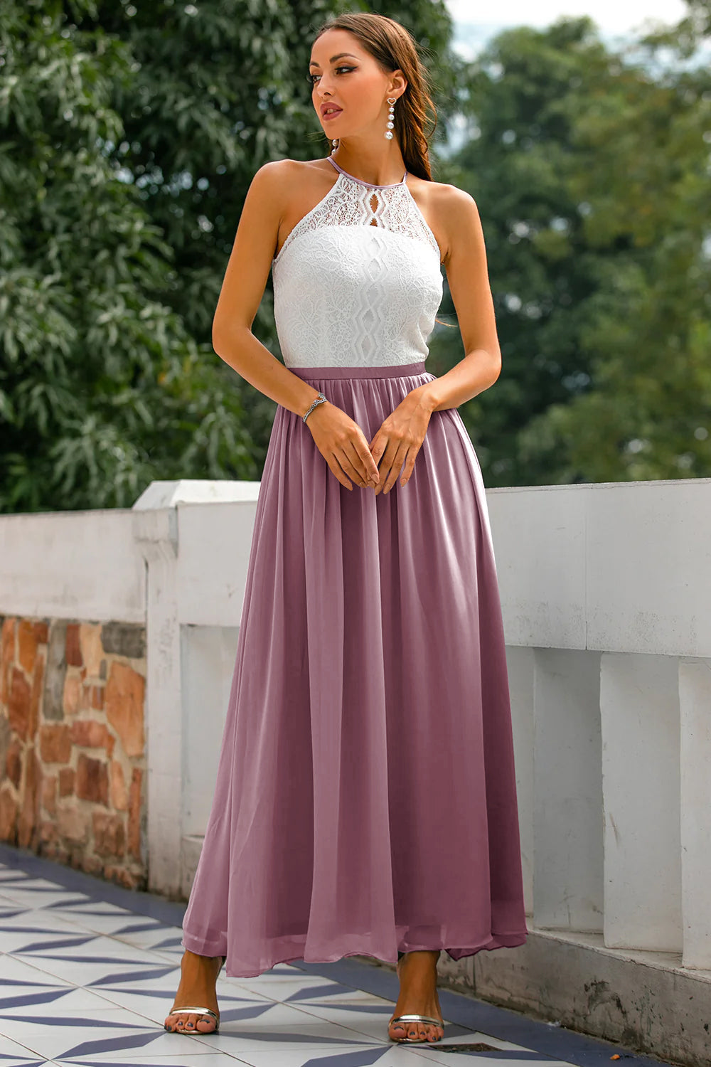 Jasmine | Women Wedding Guest Halter Maxi Dress