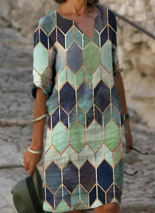 Tatum | Women's V-Neck Midi Dress
