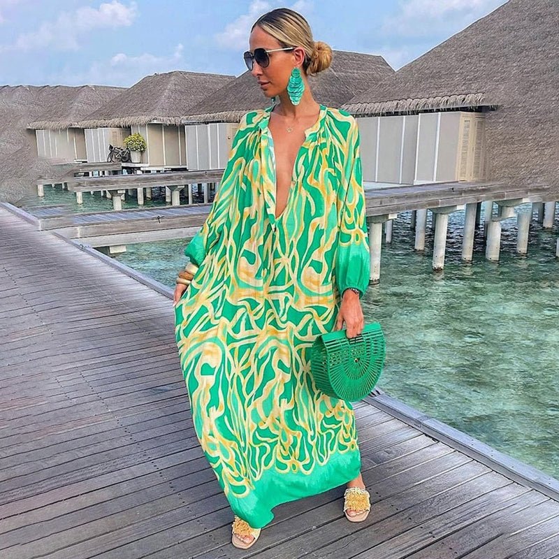 Trinity | Women's V-Neck Long Sleeve Maxi Dress