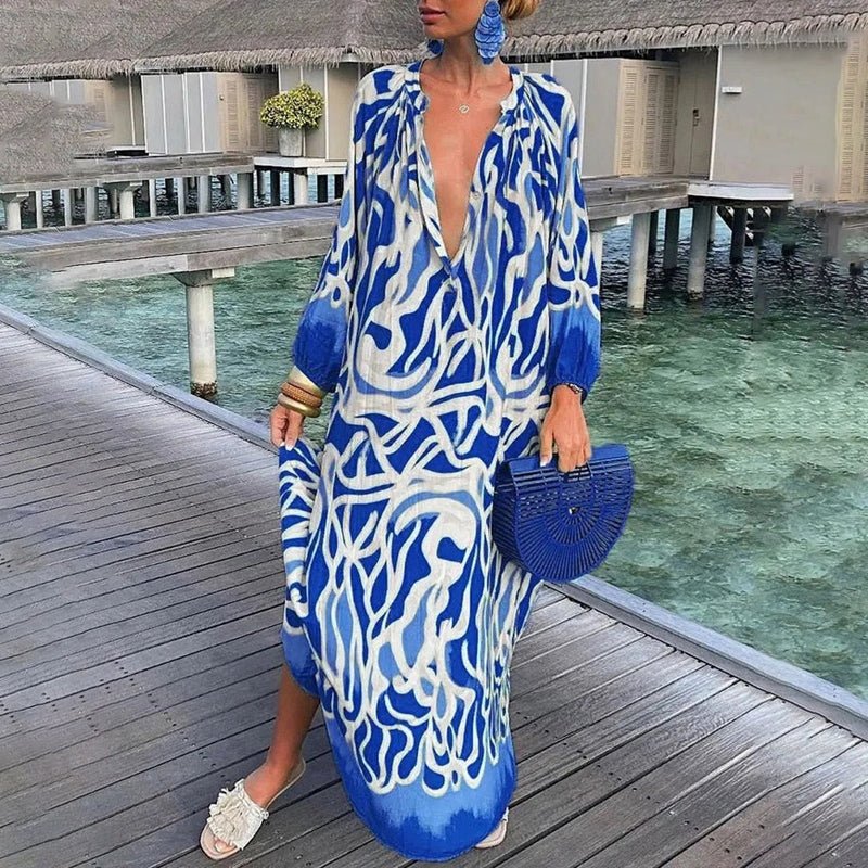 Trinity | Women's V-Neck Long Sleeve Maxi Dress