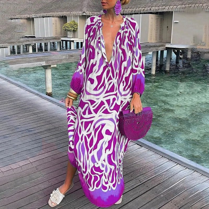 Trinity | Women's V-Neck Long Sleeve Maxi Dress