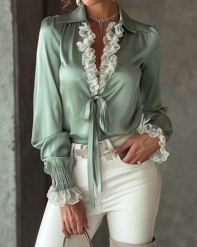Vicki | Women's Ruffle Long Sleeve Blouse