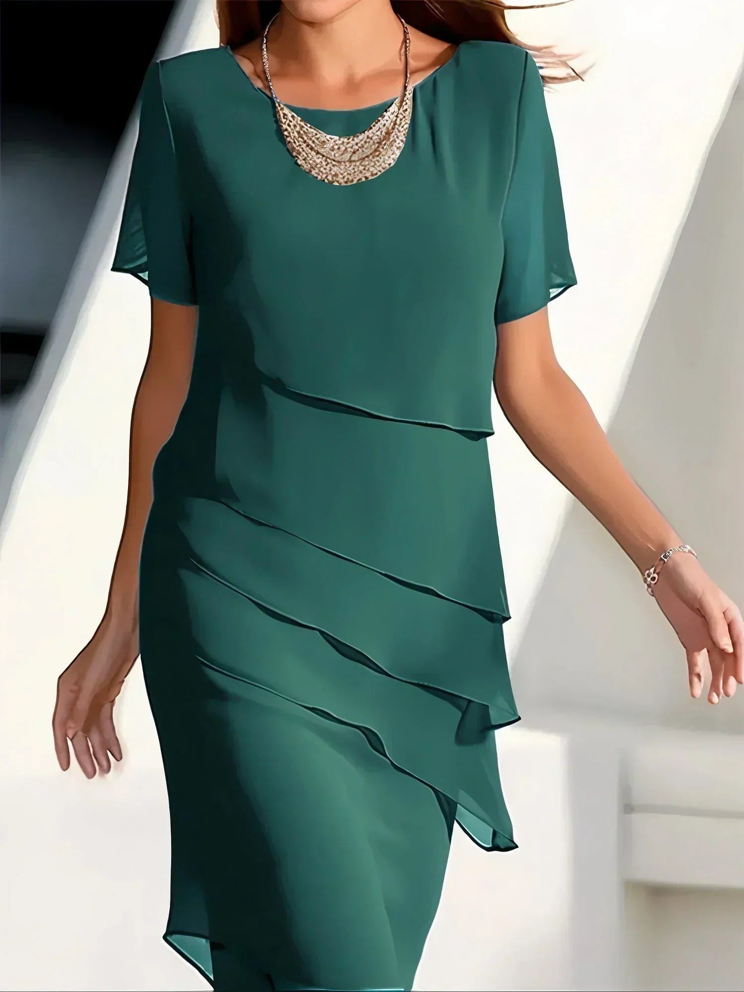 Vicki | Women's Tiered A-Line Midi Dress
