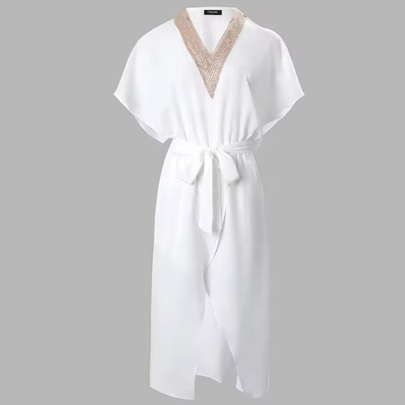 Vicki | Women's V-Neck Wrap Midi Dress